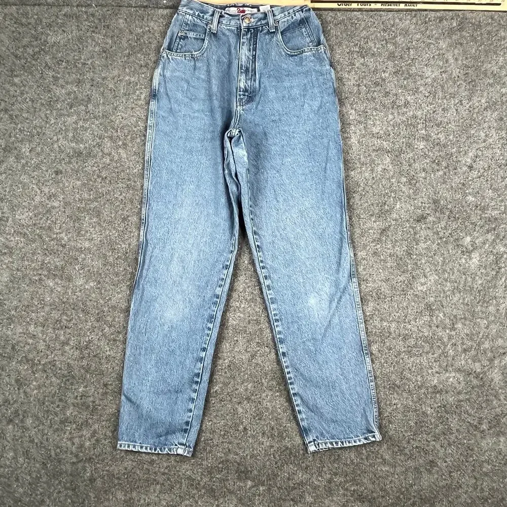Gloria Vanderbilt Jeans‎ Mens Size 24 Blue High Rise Tapered Mom Denim